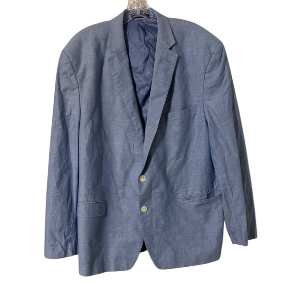Lauren Ralph Lauren Mens Light Blue Cotton Sport Coat Sz 46R EUC Spring Summer